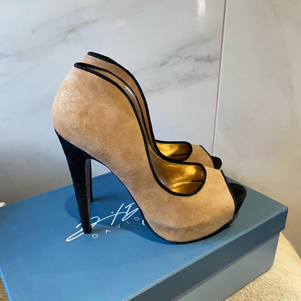 David Dixon Suede Platform Peep toe Heels